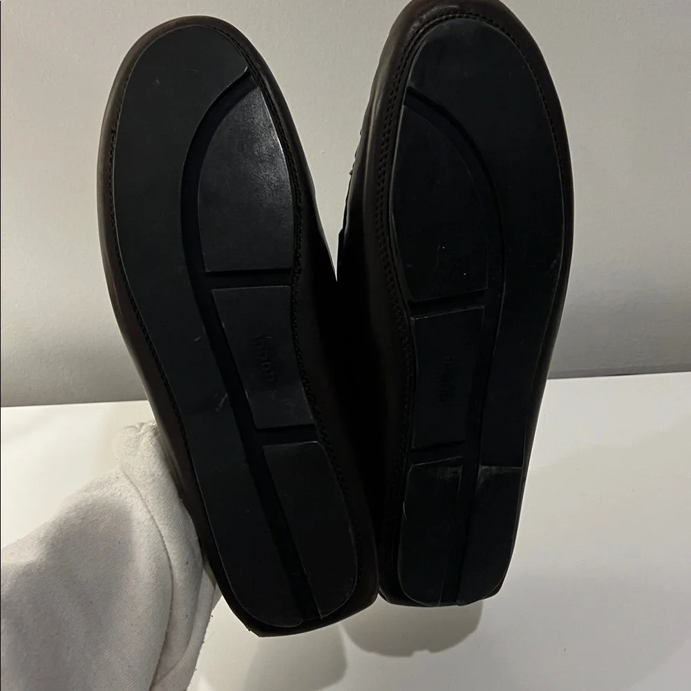 Gucci Men's Dark Brown Leather Slip-Ons size 10